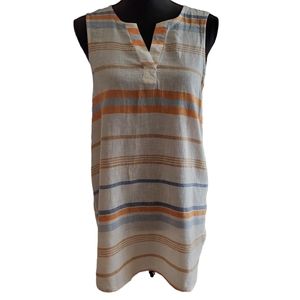 Beachlunchlounge sleeveless striped linen blend summer top
